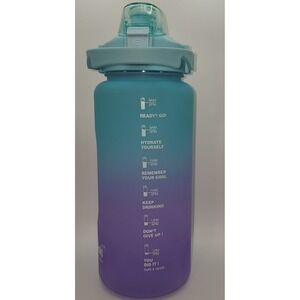 Splash Lavish Hydration 64oz Motivational Water Bottle Blue Purple Ombre 2000ml